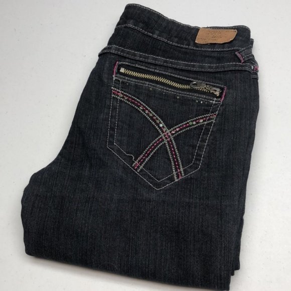 VINTAGE BONGO BLACKWASH SLIM STRAIGHT JEANS 7/29x32 😎 - Picture 1 of 13
